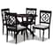 Baxton Studio Tonia Grey Upholstered and Dark Brown Wood 5-Piece Dining Set 172-9730-10902 - alternate 1